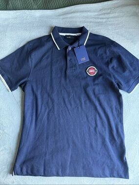 Cavalli Class Navy Polo with White Trim and red Patch